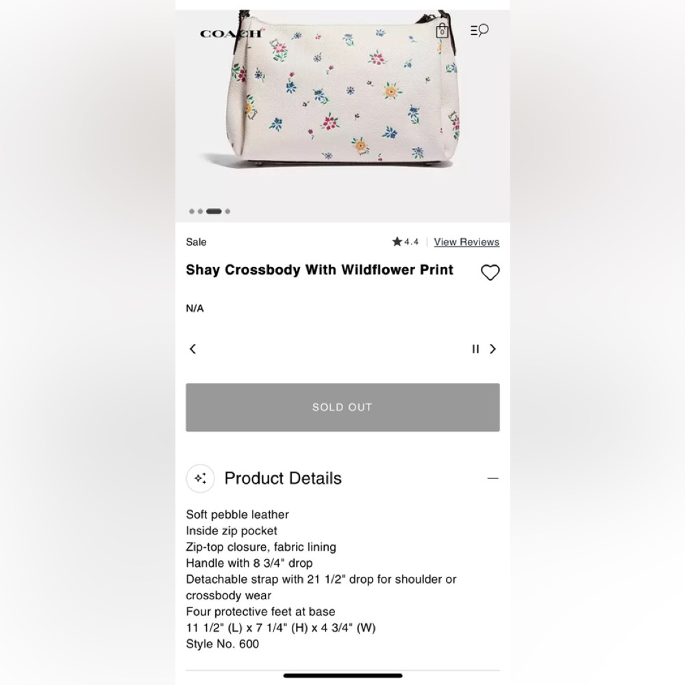 Coach Shay Crossbody Bag With Wildflower Print pebbled leather - Picture 13 of 17